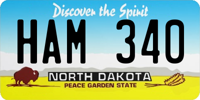 ND license plate HAM340