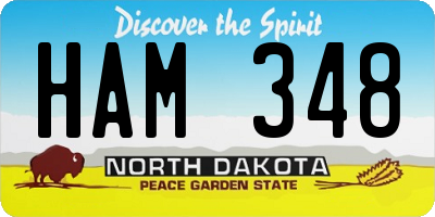 ND license plate HAM348