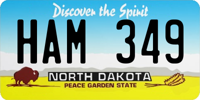 ND license plate HAM349
