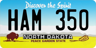 ND license plate HAM350