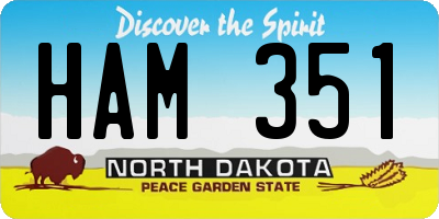 ND license plate HAM351
