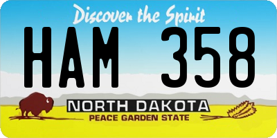 ND license plate HAM358