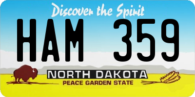 ND license plate HAM359