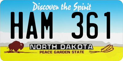 ND license plate HAM361
