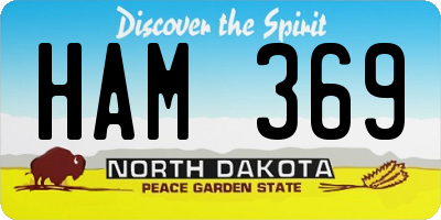 ND license plate HAM369