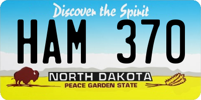 ND license plate HAM370