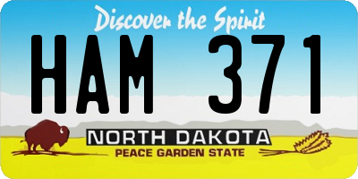 ND license plate HAM371