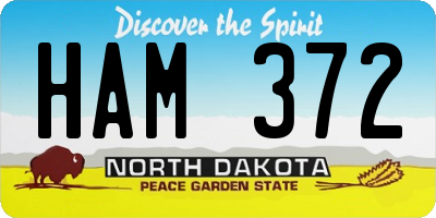 ND license plate HAM372