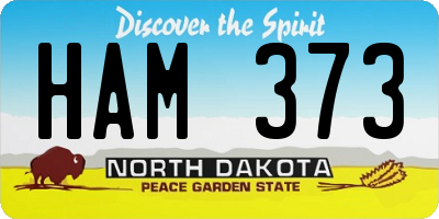 ND license plate HAM373