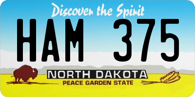 ND license plate HAM375