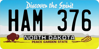 ND license plate HAM376
