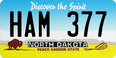 ND license plate HAM377
