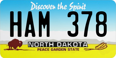 ND license plate HAM378