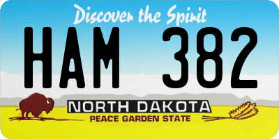 ND license plate HAM382