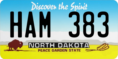 ND license plate HAM383