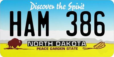 ND license plate HAM386