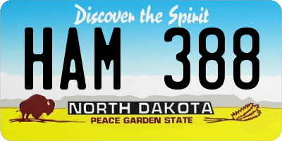 ND license plate HAM388