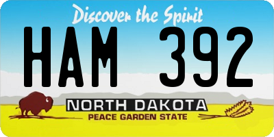 ND license plate HAM392