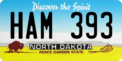 ND license plate HAM393