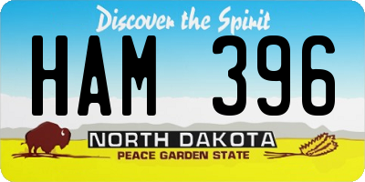 ND license plate HAM396