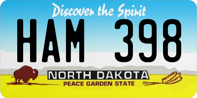 ND license plate HAM398