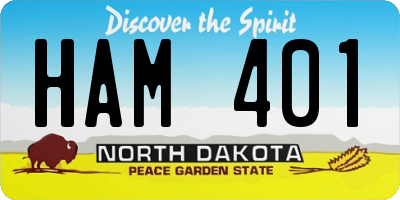 ND license plate HAM401