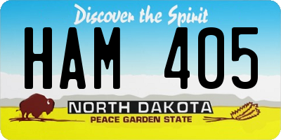 ND license plate HAM405