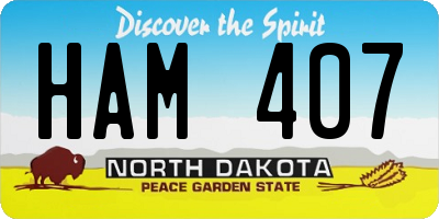 ND license plate HAM407