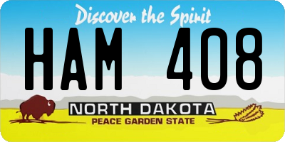 ND license plate HAM408