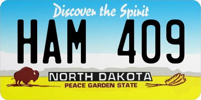 ND license plate HAM409