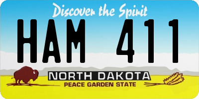 ND license plate HAM411