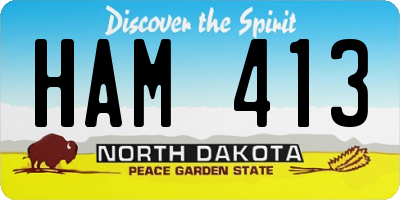 ND license plate HAM413