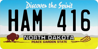 ND license plate HAM416