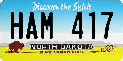 ND license plate HAM417