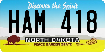 ND license plate HAM418