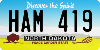 ND license plate HAM419