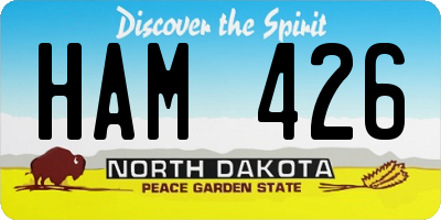 ND license plate HAM426