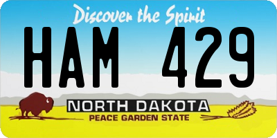 ND license plate HAM429