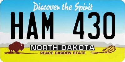 ND license plate HAM430