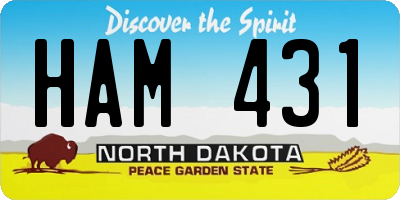 ND license plate HAM431