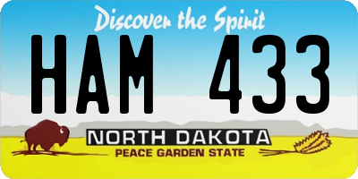 ND license plate HAM433