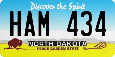 ND license plate HAM434