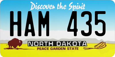 ND license plate HAM435