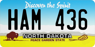 ND license plate HAM436