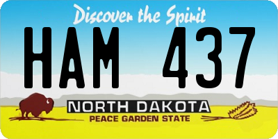 ND license plate HAM437