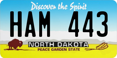 ND license plate HAM443