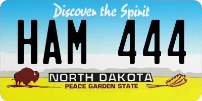 ND license plate HAM444