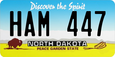 ND license plate HAM447