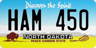 ND license plate HAM450