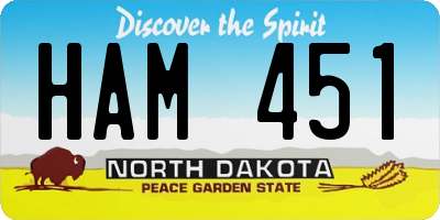 ND license plate HAM451